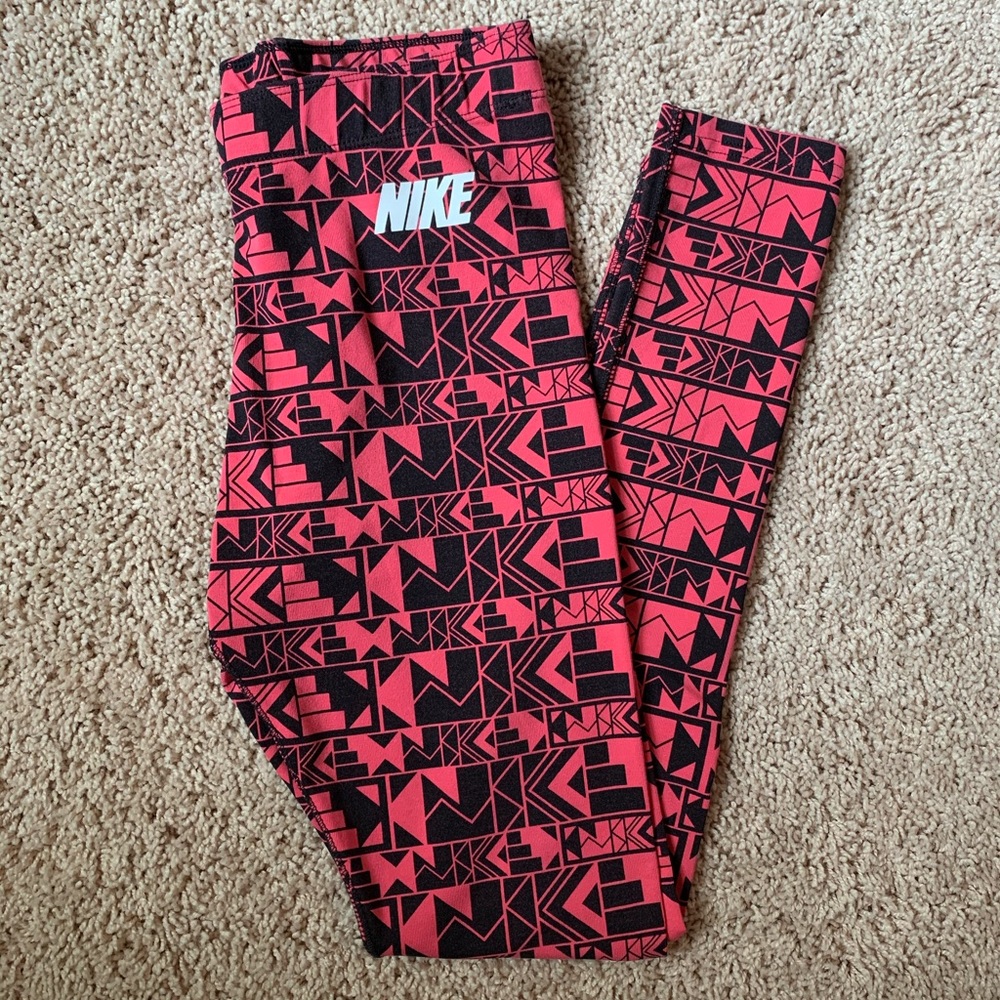 Nike Pink and Black Leggings